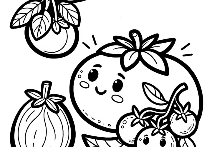 Téléchargez gratuitement un modèle de coloriage de tomates cocktail