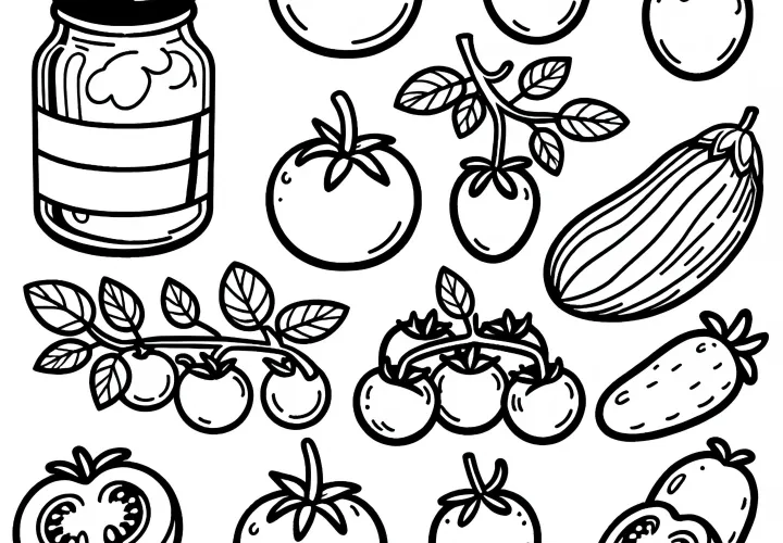 Free Download Yellow Cocktail Tomato Coloring Page