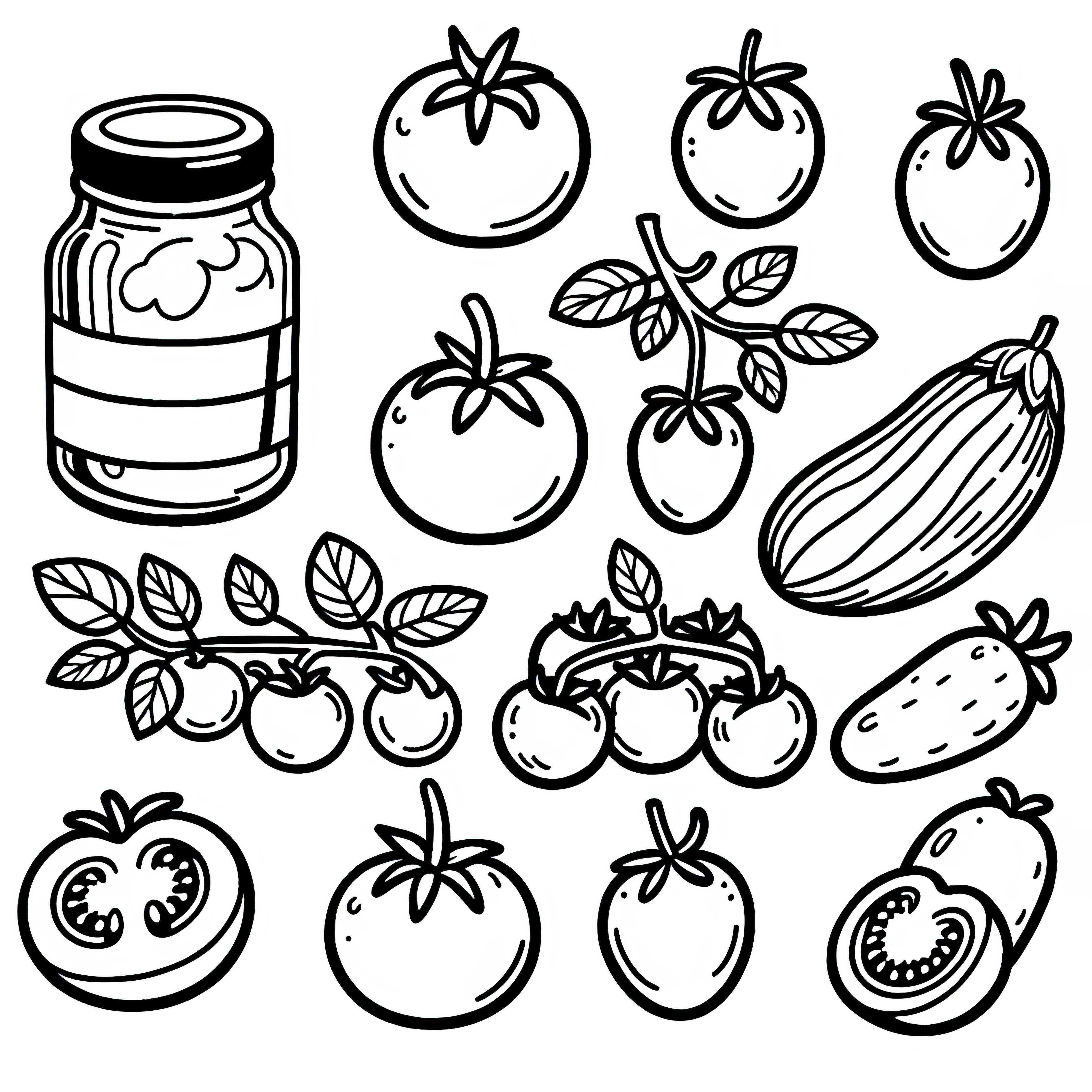 T&eacute;l&eacute;chargement gratuit de coloriage de tomates cocktail jaunes