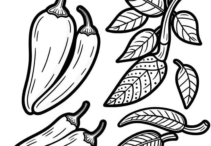 Image à colorier gratuit d'un piment