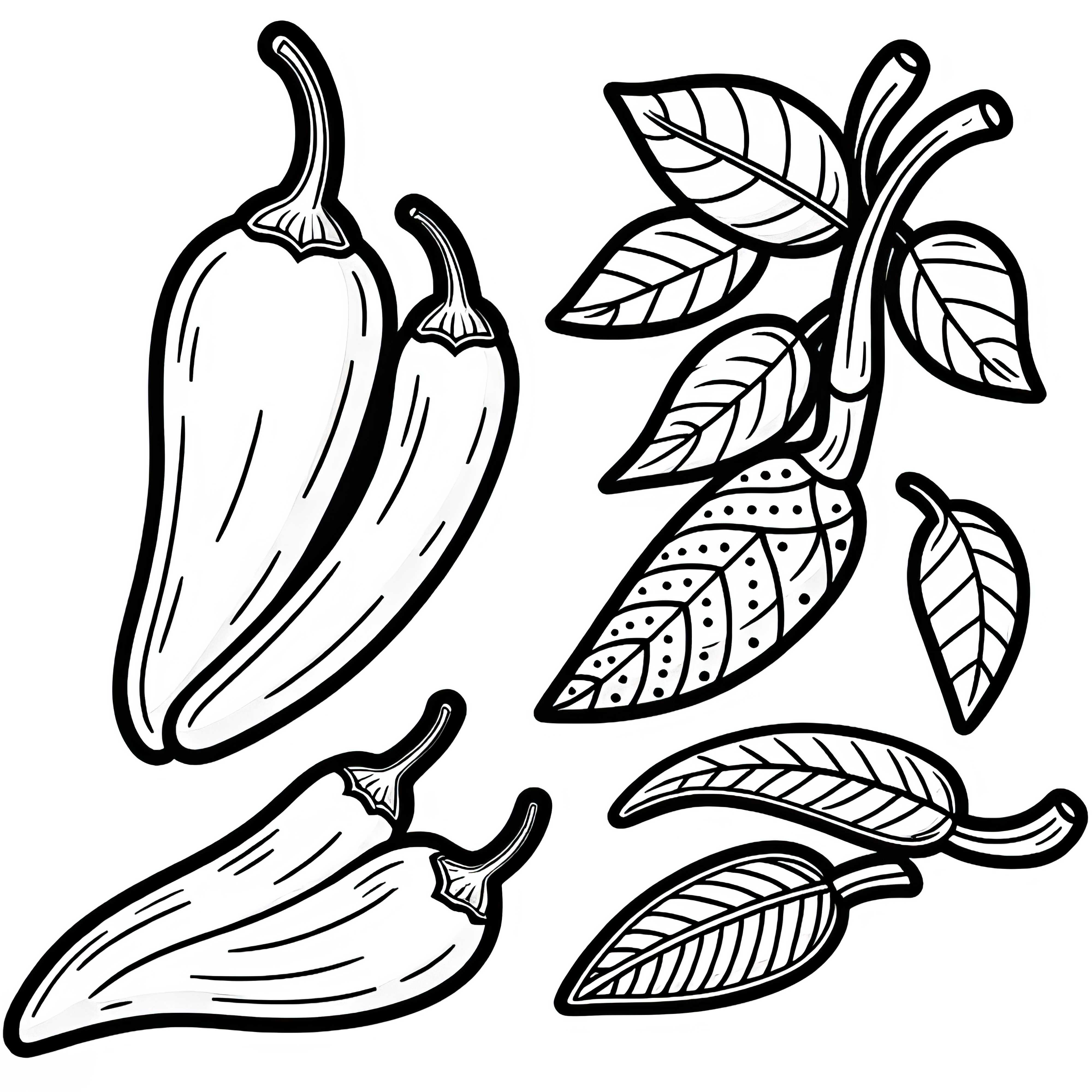 Image &agrave; colorier gratuit d'un piment