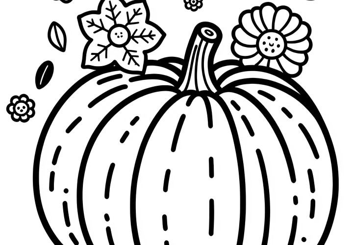 Modèle de coloriage de courge Hokkaido gratuit