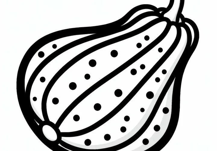 Free coloring page of a bottle gourd to color