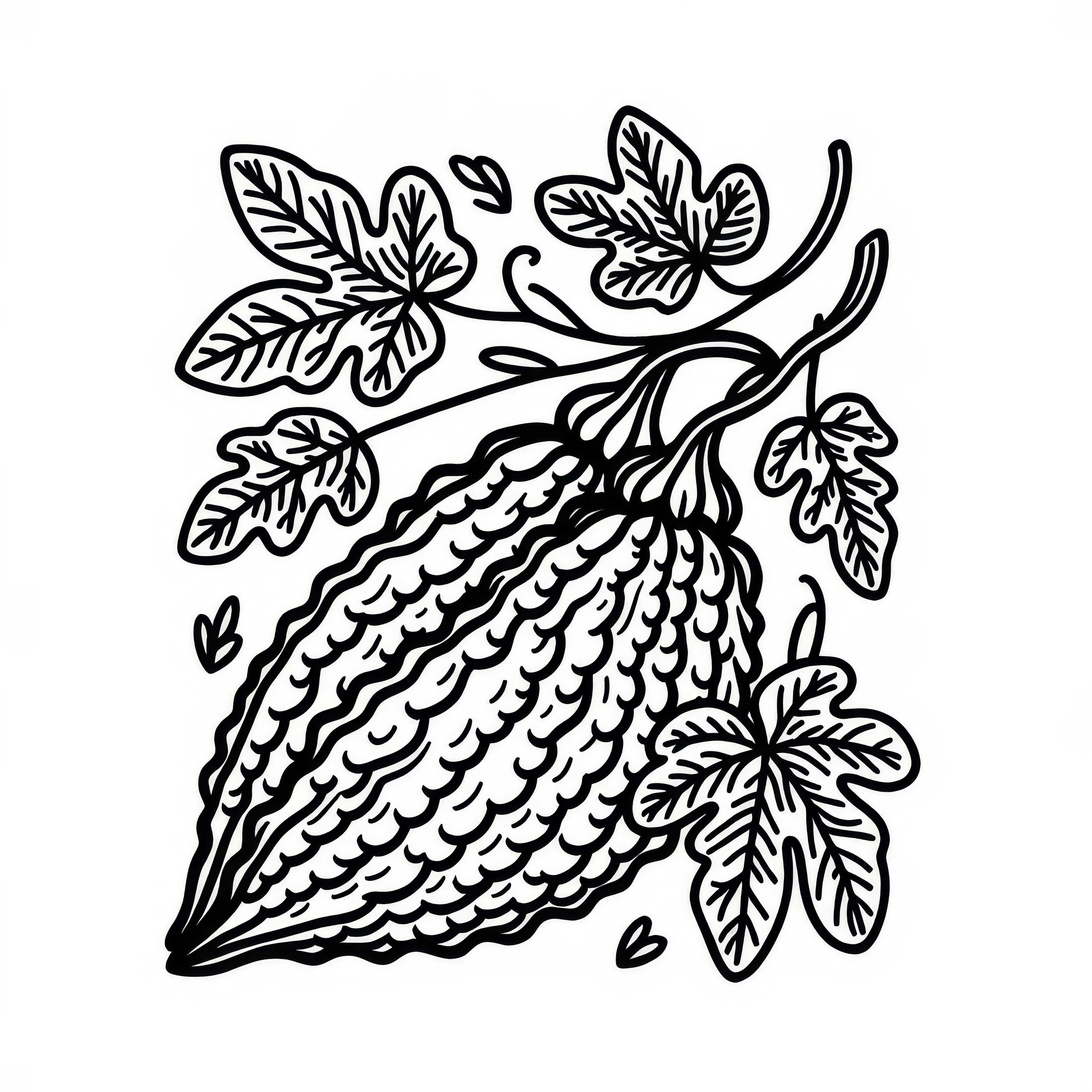 Image &agrave; colorier de la courge am&egrave;re indienne gratuit