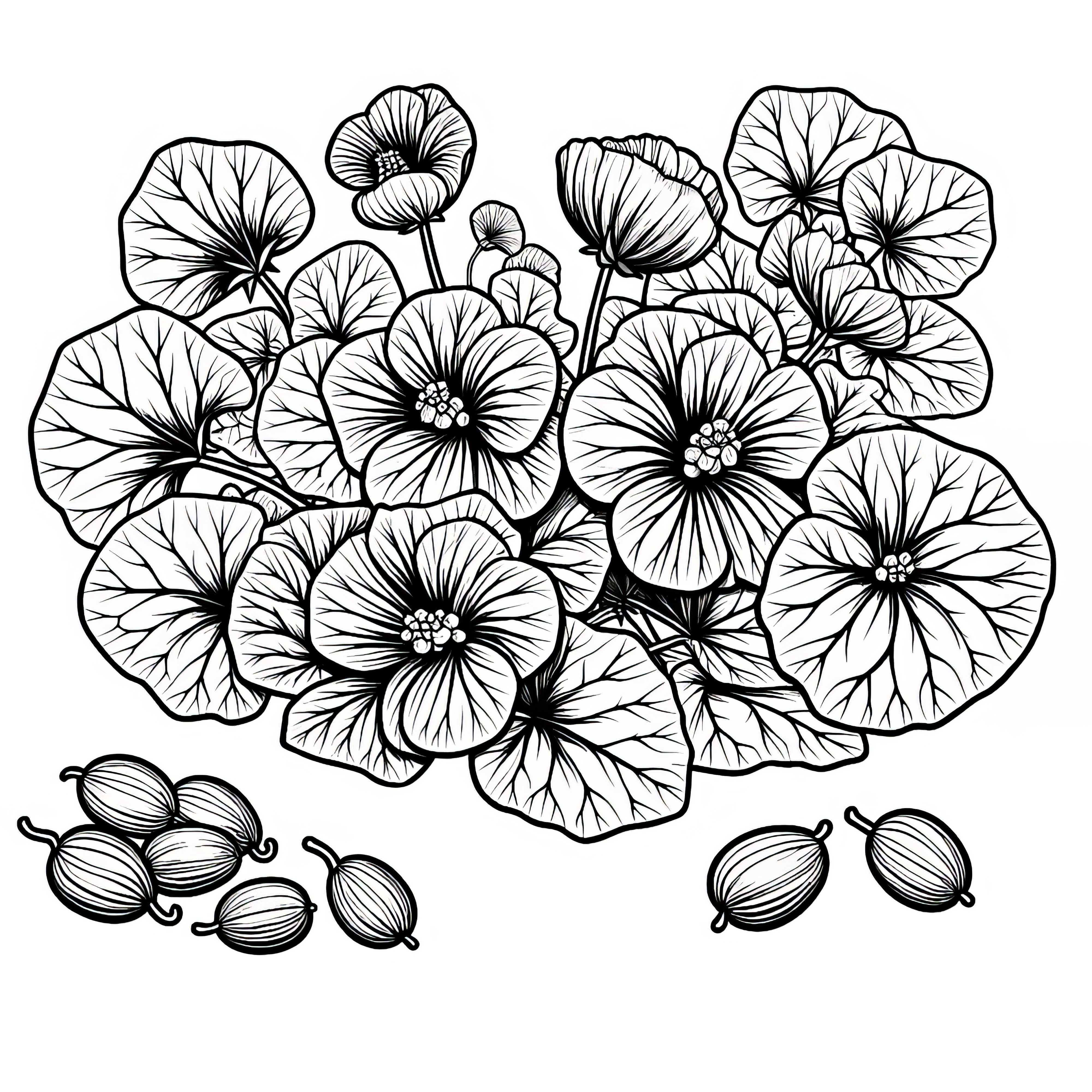 Mod&egrave;le &agrave; colorier de capucine gratuit