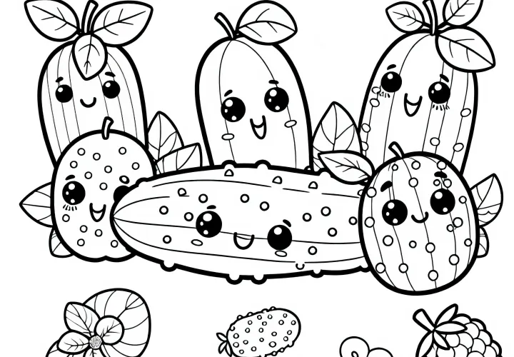 Free Cucumber Coloring Page
