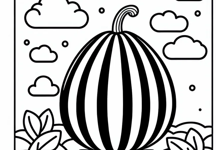 Luffa sponge gourd coloring template free