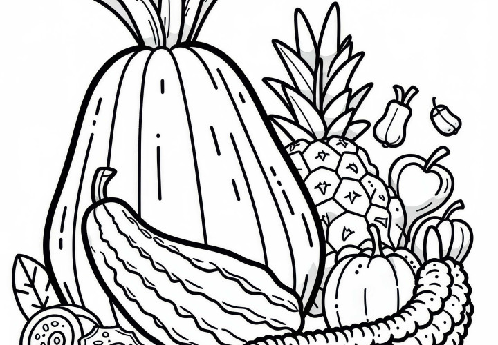 Image à colorier de calebasse gratuit : Télécharge dès maintenant ton image !