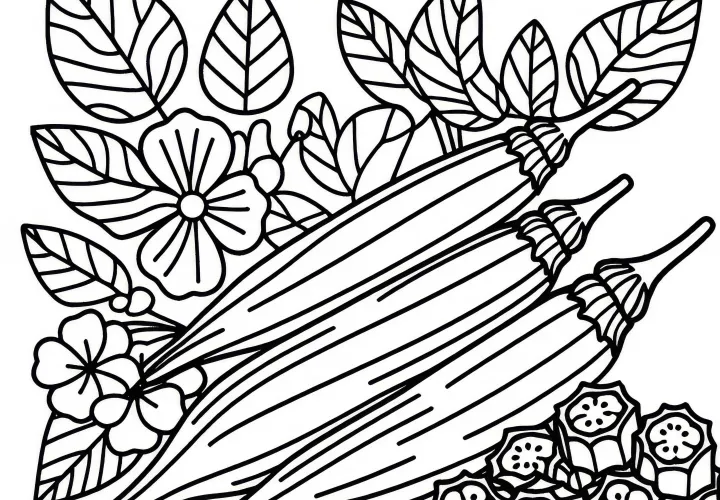 Free Okra Coloring Page
