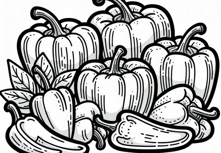 Paprika de toutes les couleurs - Téléchargez gratuitement le coloriage