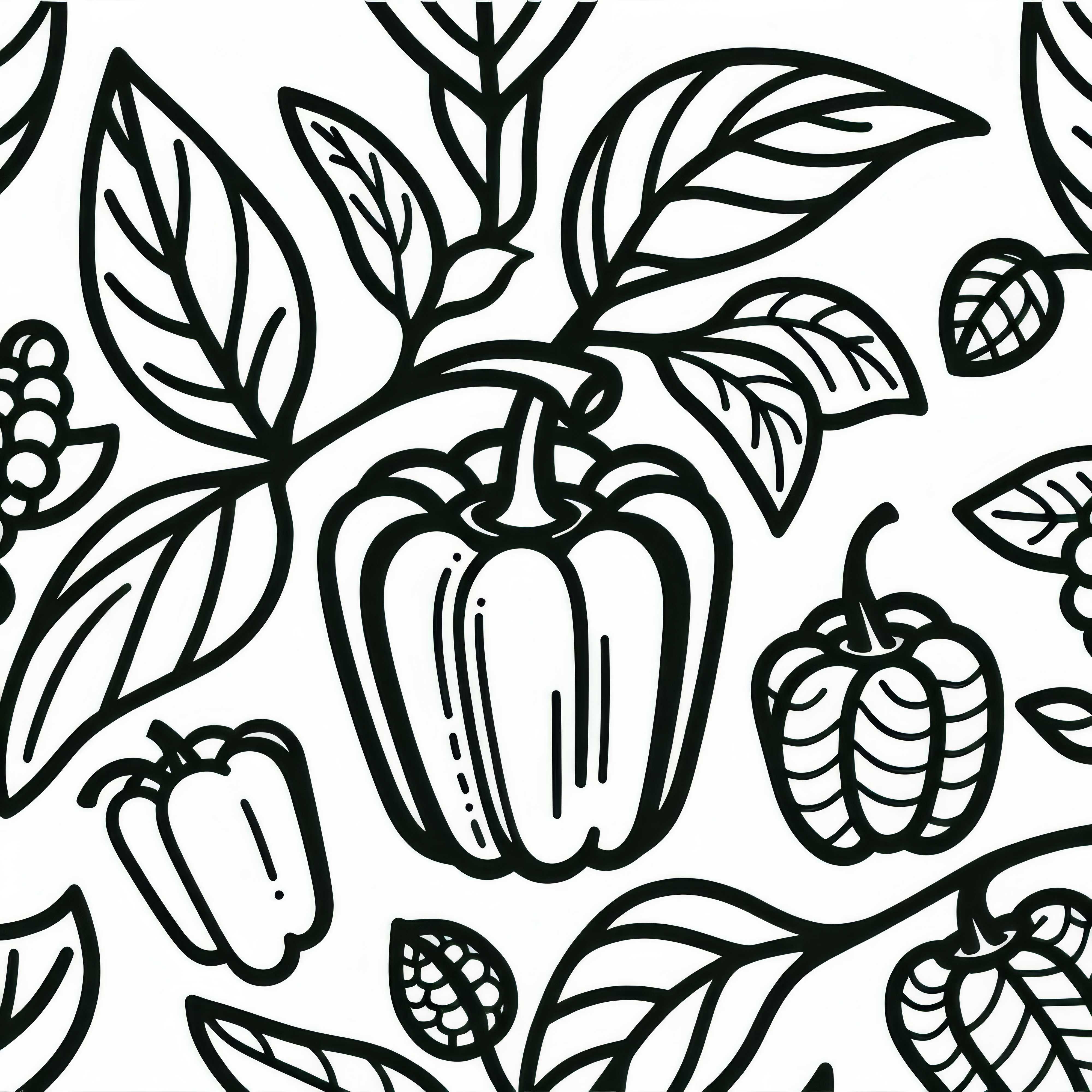 Coloriage gratuit de poivrons