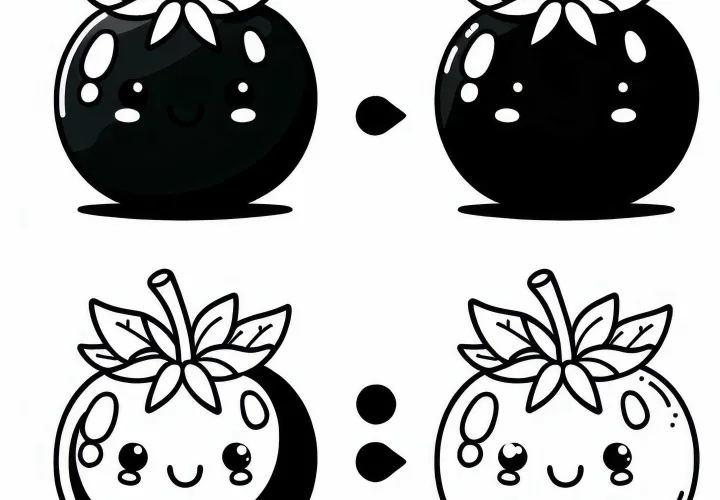 Black Tomato Coloring Page – Free Download