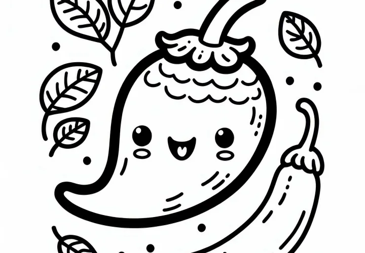 Free Thai chili coloring page for download