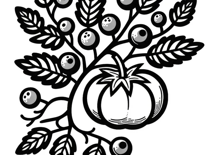 Free coloring page of wild tomatoes