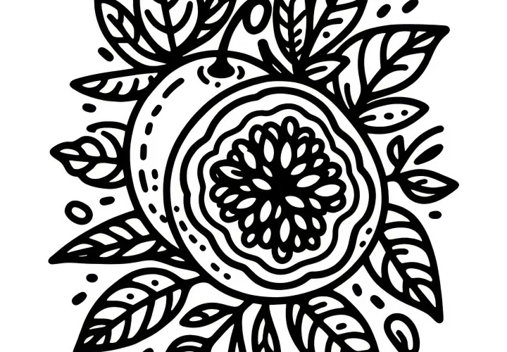 Passion fruit in savory dishes – Free coloring page