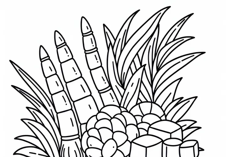 Sugarcane Coloring Page Free Download