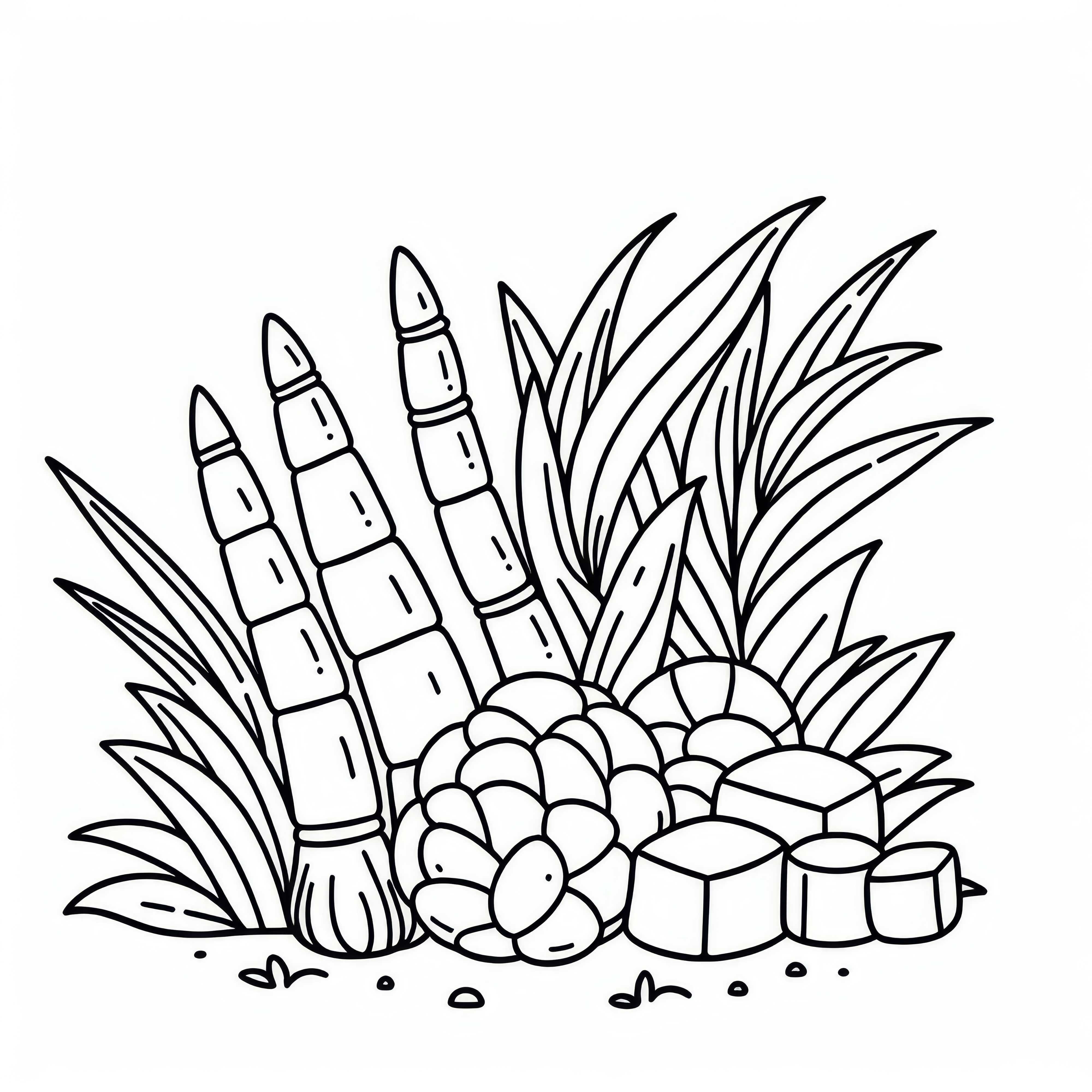 Image &agrave; colorier de la canne &agrave; sucre T&eacute;l&eacute;chargement gratuit