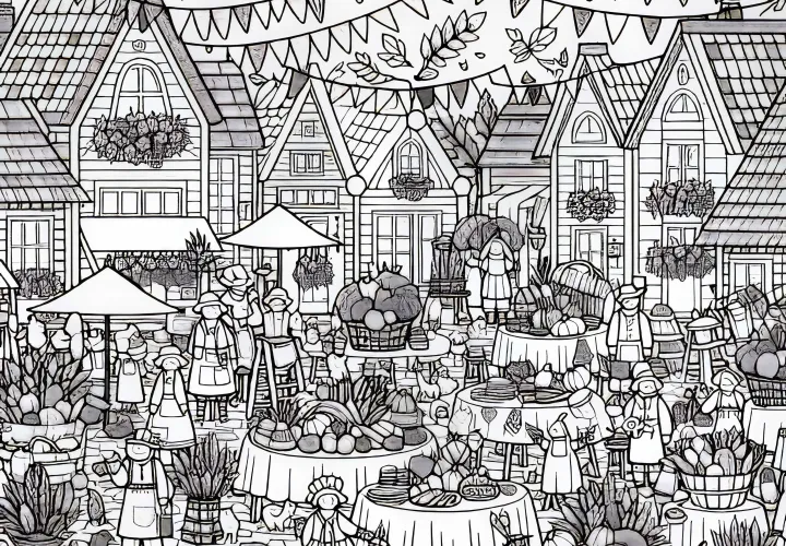 Sărbătoarea recoltei în sat – Imagini de tip „caută și găsește” și imagini de colorat pentru recolta de toamnă, descărcare gratuită Sărbătoarea recoltei în sat – Imagini de tip „caută și găsește” și imagini de colorat pentru recolta de toamnă, descărcare gratuită