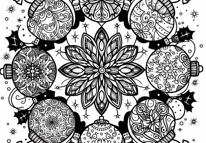 Weihnachtskugel Mandala Ausmalbild für den Winter kostenlos downloaden Weihnachtskugel Mandala Ausmalbild für den Winter kostenlos downloaden