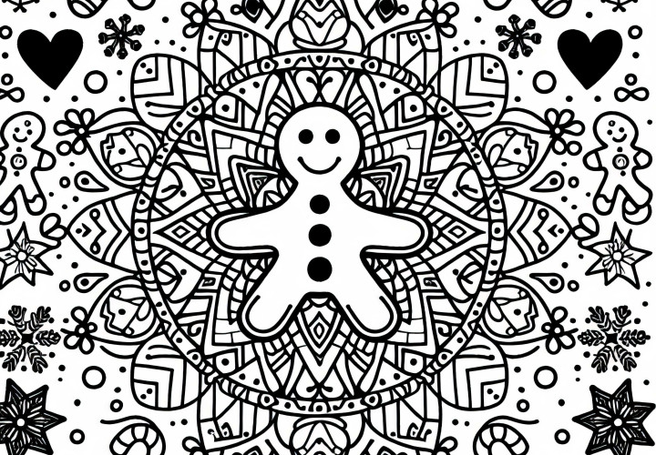 Lebkuchen Mandala als Ausmalbild für den Winter – kostenlos zum Download Lebkuchen Mandala als Ausmalbild für den Winter – kostenlos zum Download