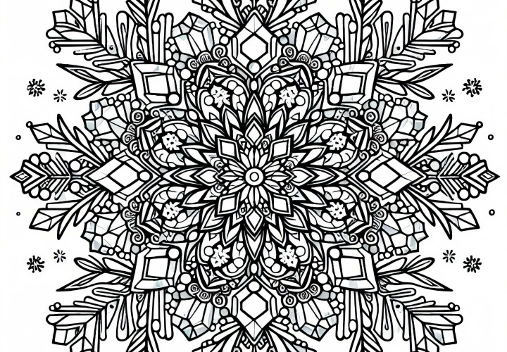 Eiskristall-Mandala-Malvorlage für den Winter kostenlos downloaden Eiskristall-Mandala-Malvorlage für den Winter kostenlos downloaden