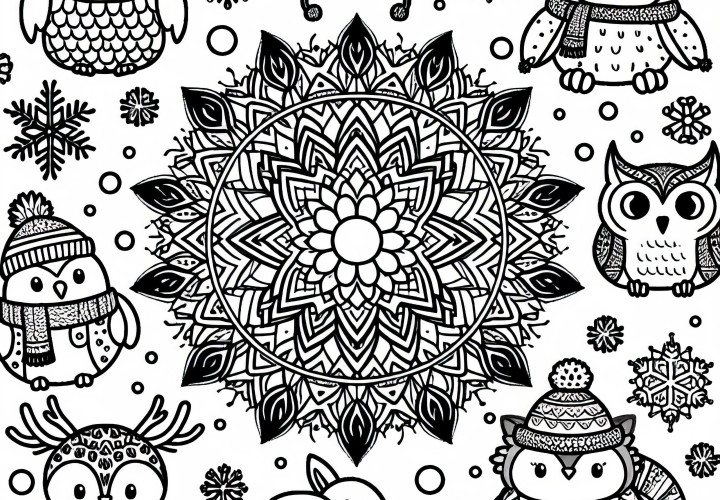 Wintertiere Mandala Ausmalbild Winter – Kostenloses Download-Angebot Wintertiere Mandala Ausmalbild Winter – Kostenloses Download-Angebot