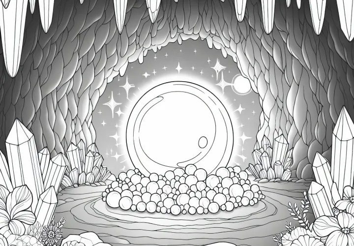 Krištalna jama z velikansko biserno barvno predlogo brezplačno