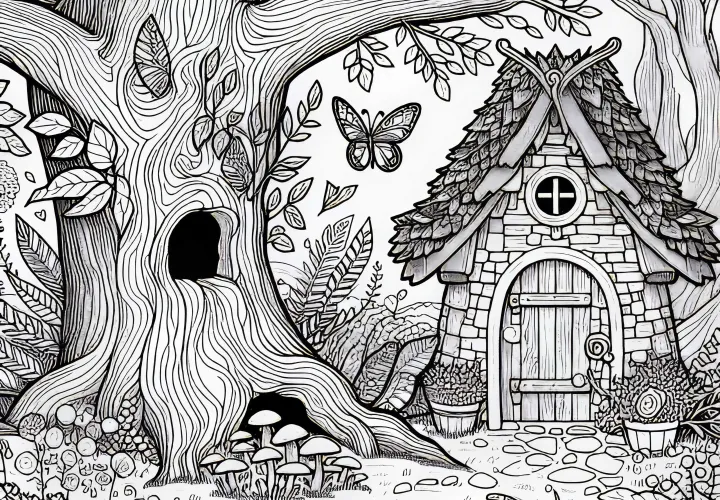 Svetlost vil, hiša gozdne vile, pobarvanka brezplačno