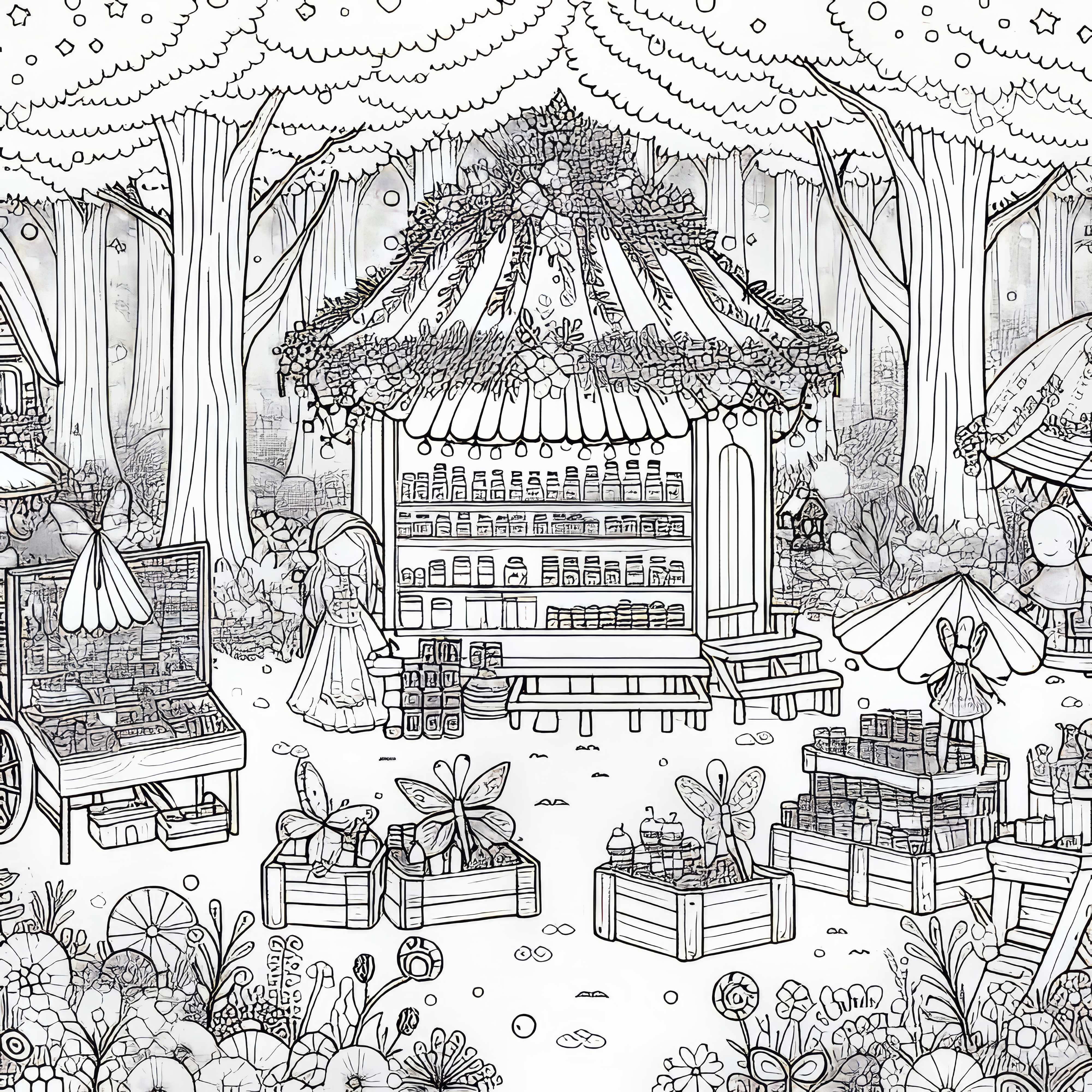 Фея освещения Фейный рынок Раскраска Бесплатно скачать