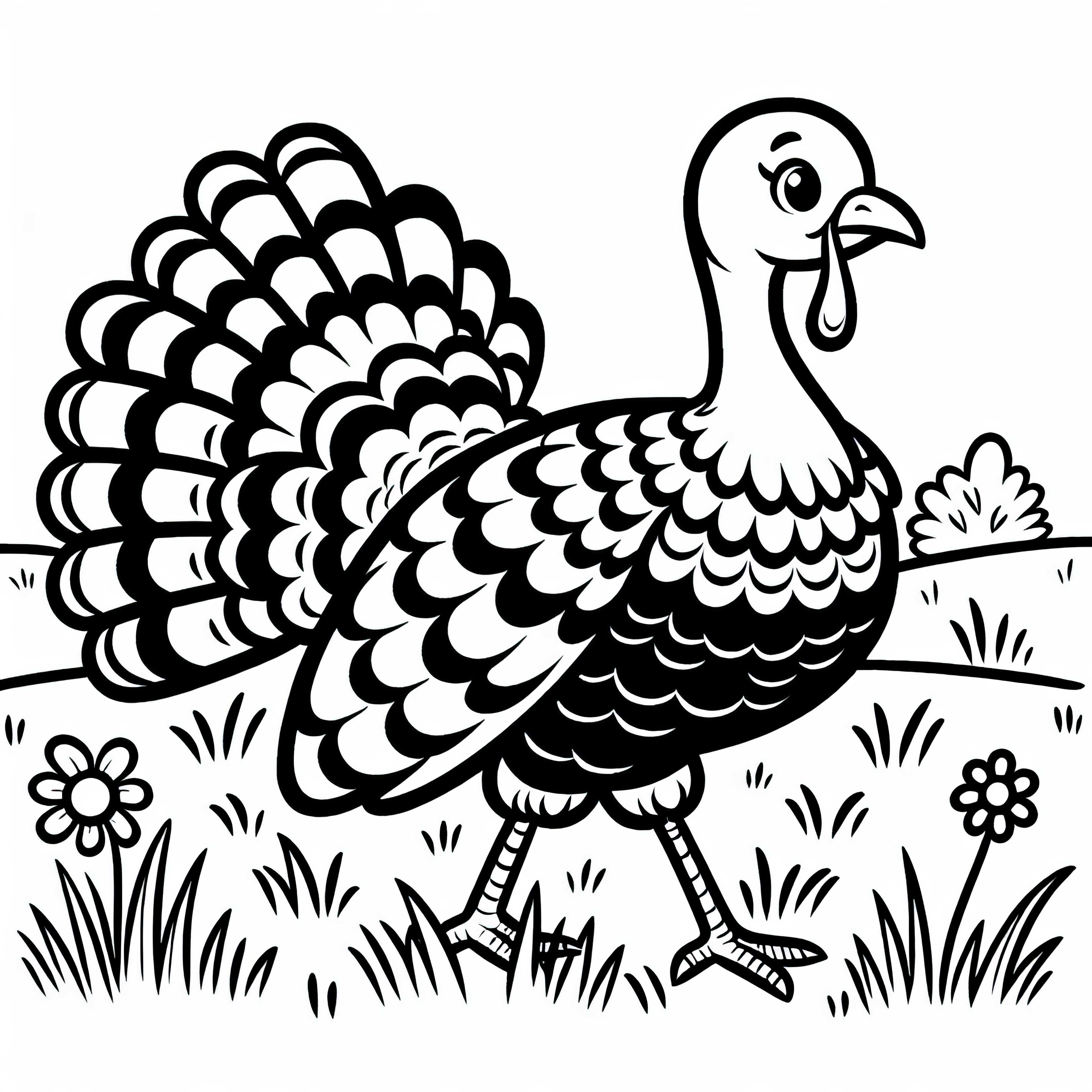 Peru marcha com a cabe&ccedil;a erguida sobre o campo - Modelo para colorir gratuito