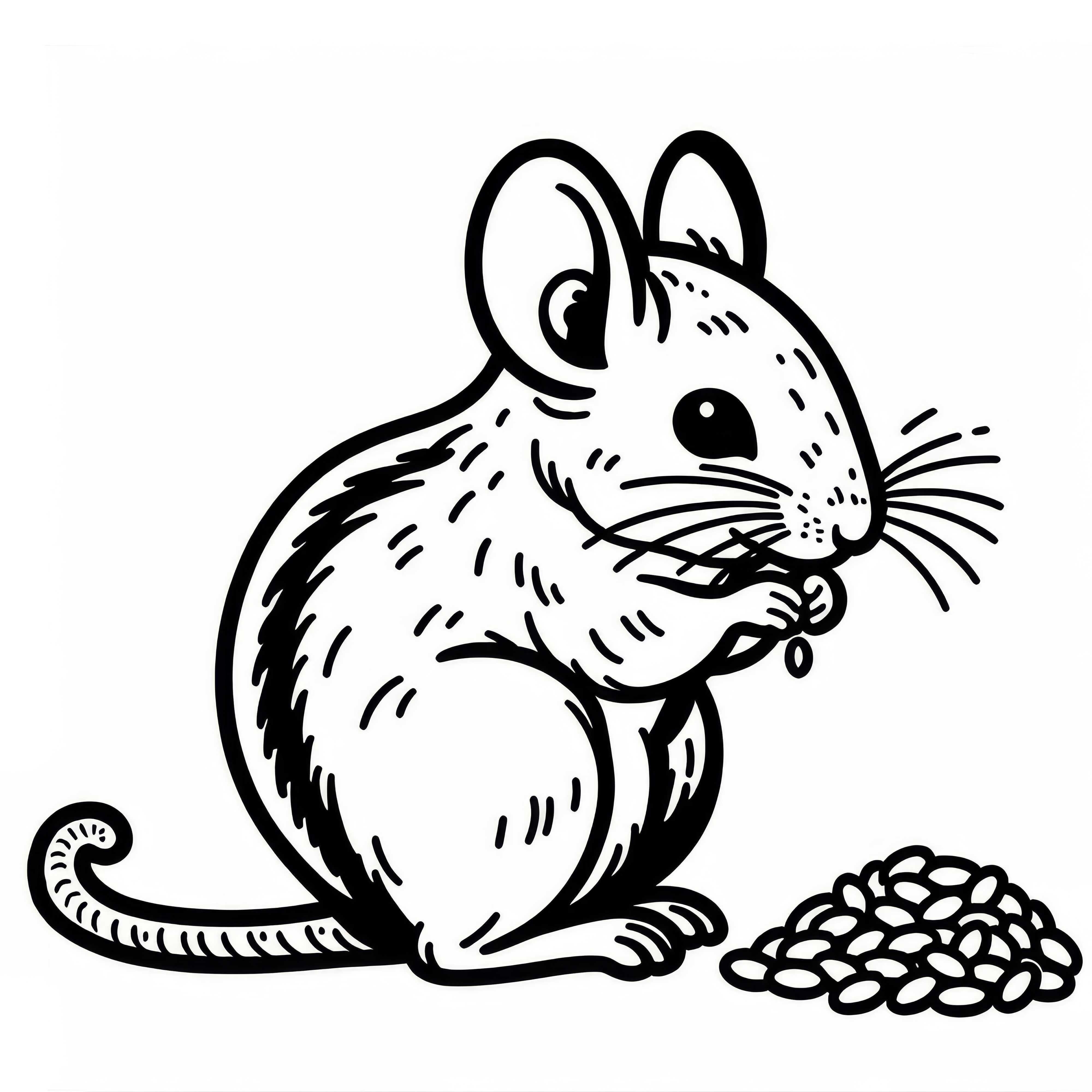 &Oslash;rkenmus sitter p&aring; bakbeina og gnager p&aring; korn - gratis malingsmal