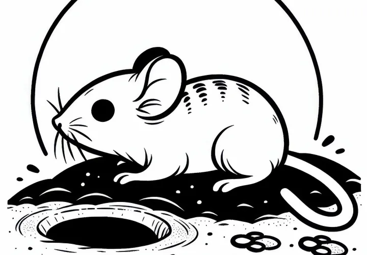 Пустынная прыгунья строит туннель в песке – раскраска бесплатно