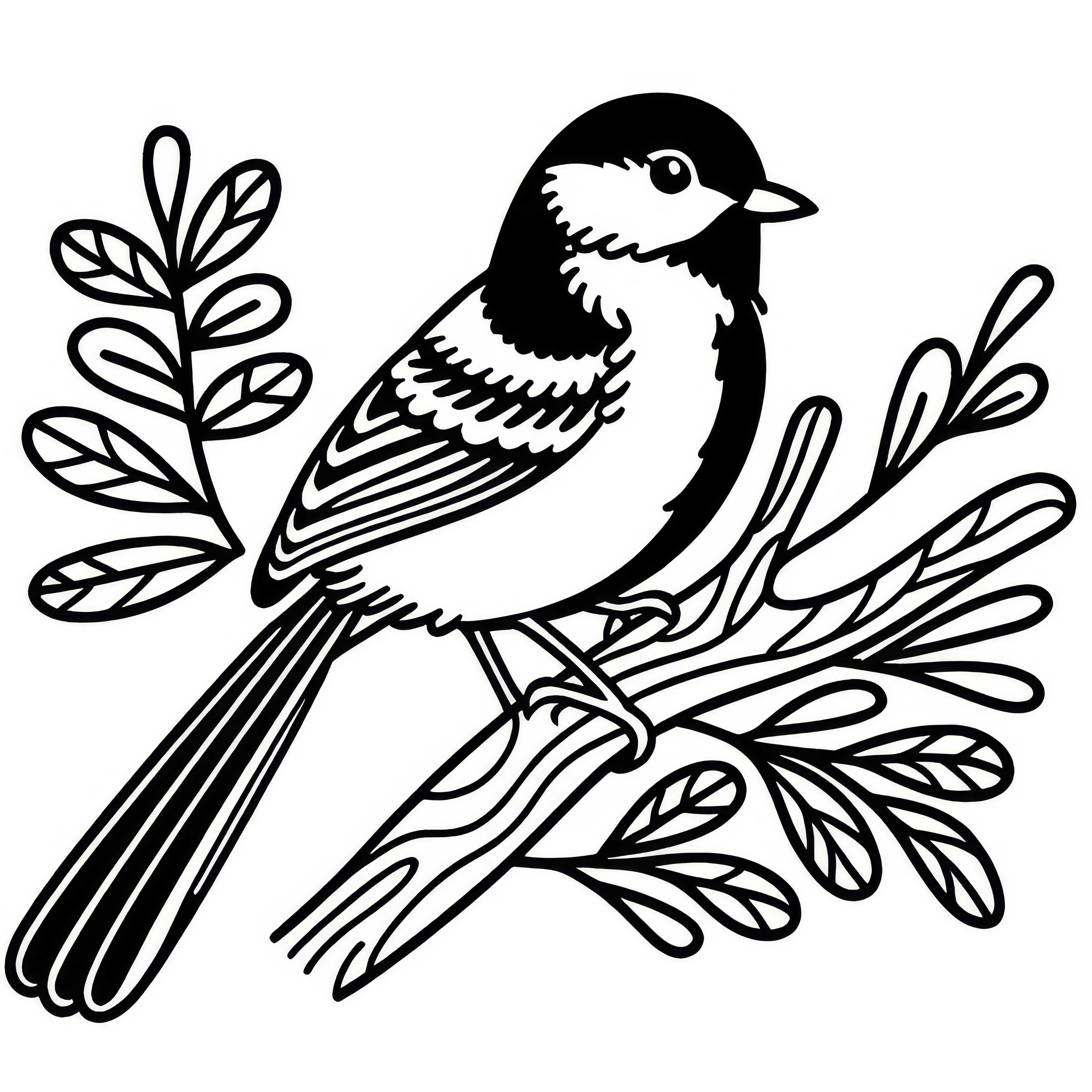 Синица &ndash; птица Европы &ndash; бесплатная раскраска