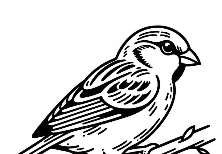 Pintura para colorir grátis do passarinho Spatz (pardal) da Europa