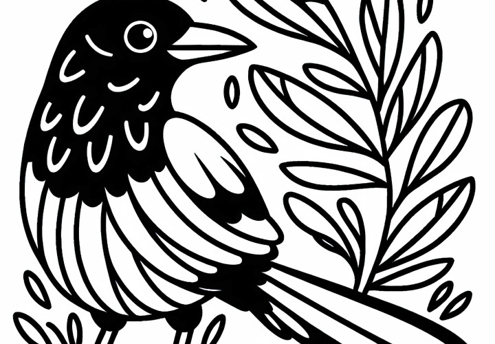 Эльстер Птица Европа Раскраска Бесплатно