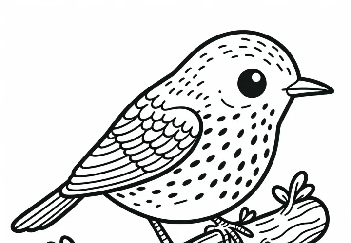 Desenho para colorir do pássaro Drossel Singdrossel Europa grátis