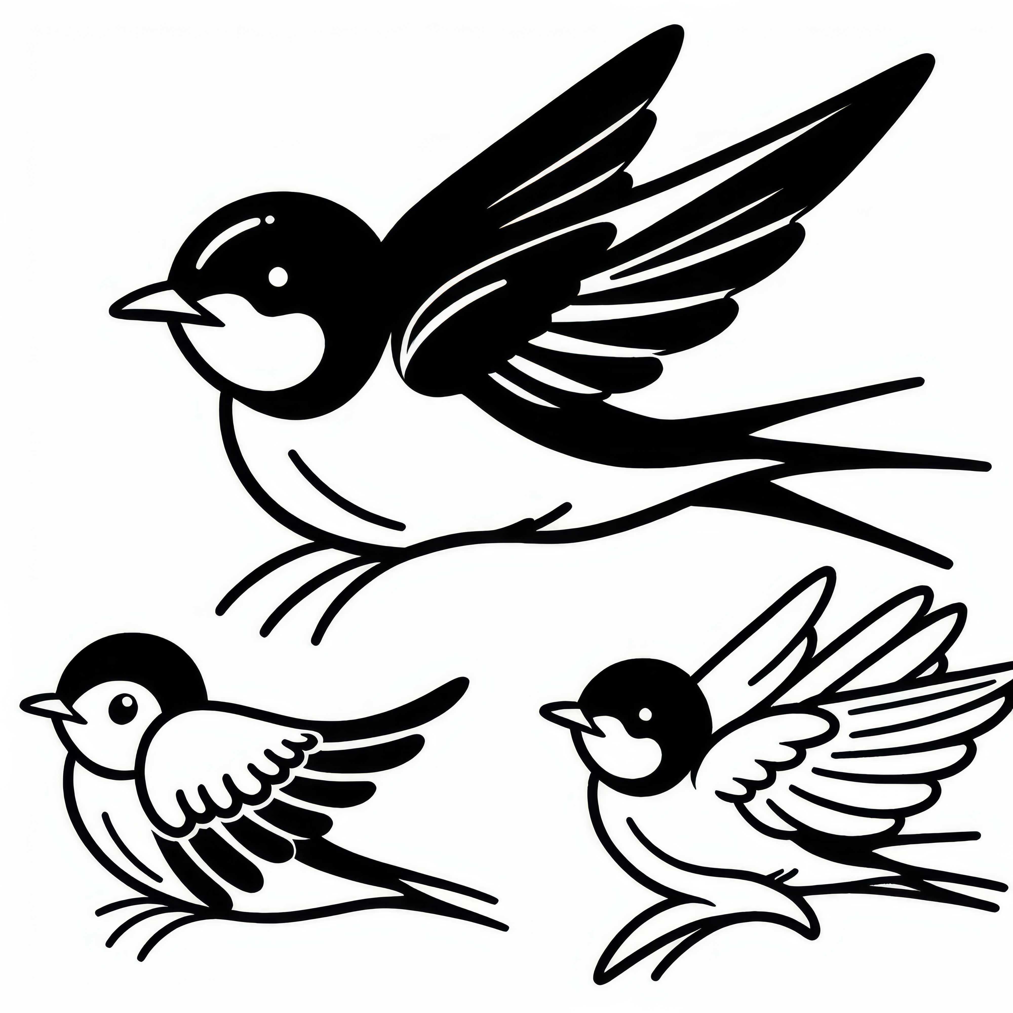 Swallow – House Martin – Bird in Europe – Coloriage gratuit