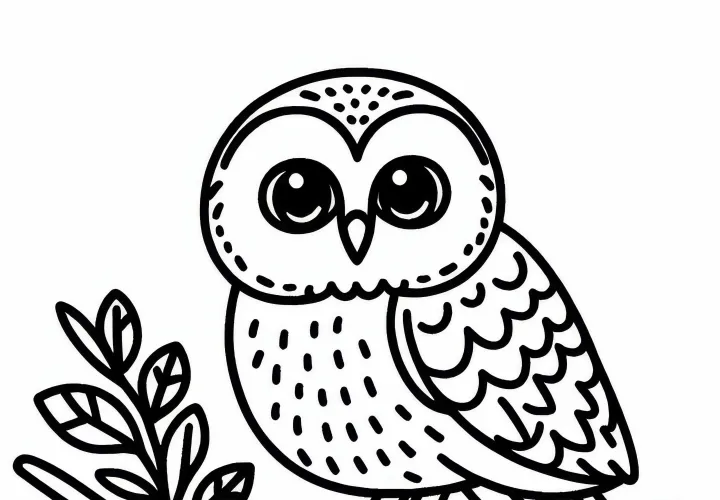 Coruja de Floresta Desenho para Colorir Grátis Europa
