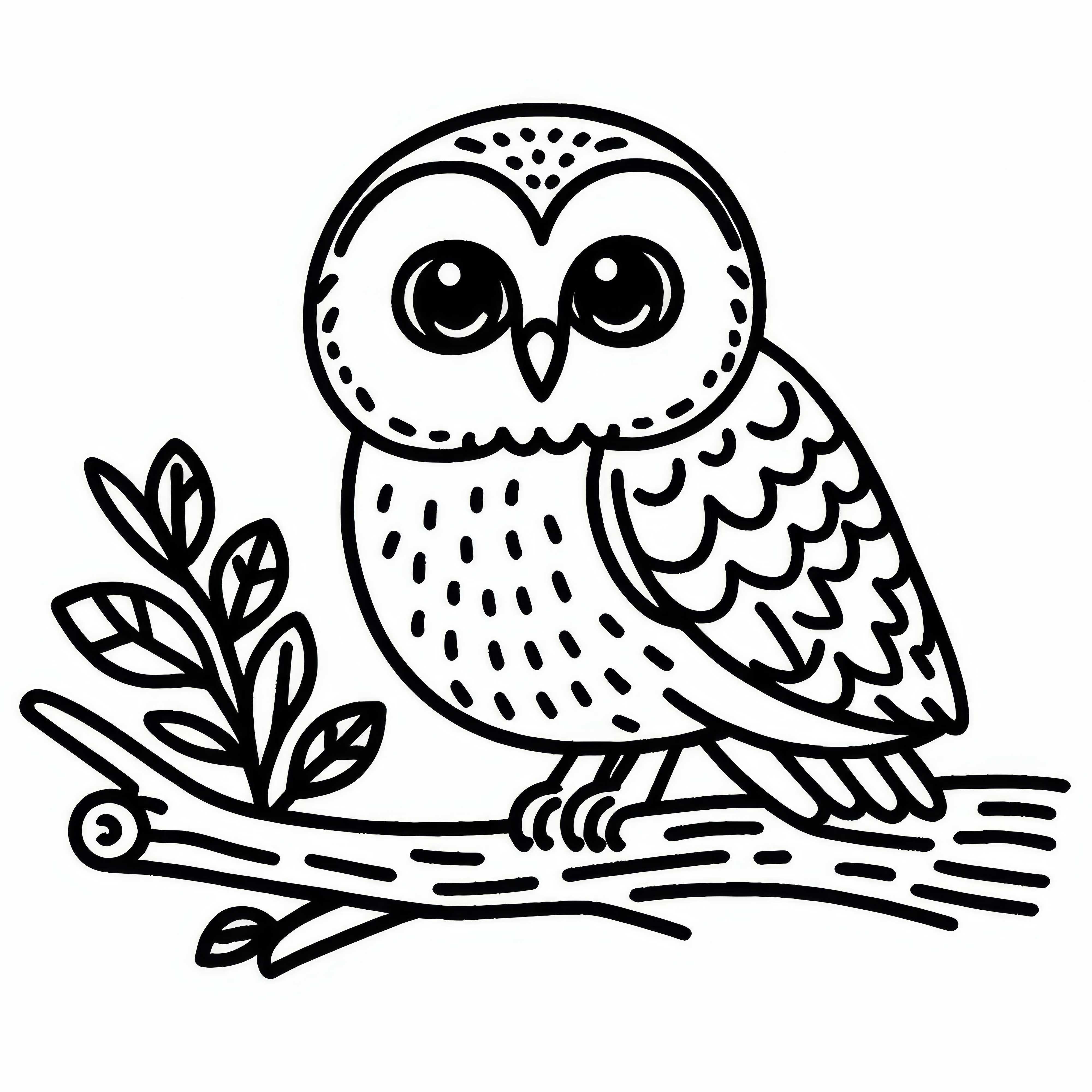 Сова лесная. Птица. Европа. Раскраска. Бесплатно