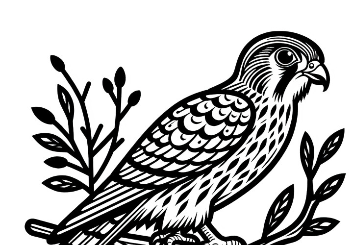 Бесплатная раскраска для птицы пустельги Европа