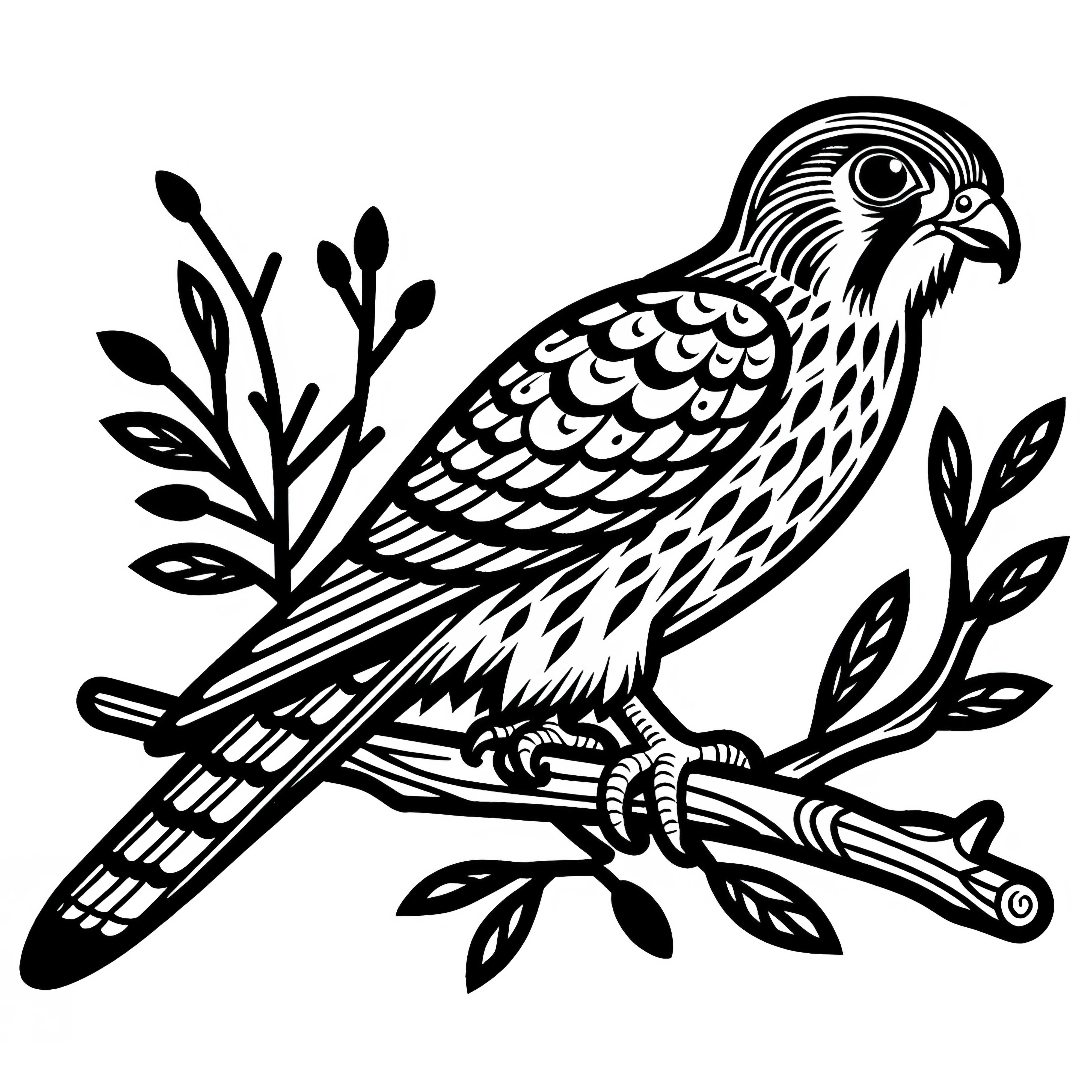 Slikovnica za barvanje ptiča divjega sokola Evrope brezplačno Turmfalke ptica Evropa risalna predloga brezplačno