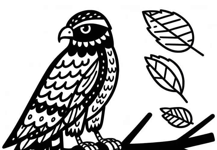 Desenho para colorir do falcão da Europa grátis