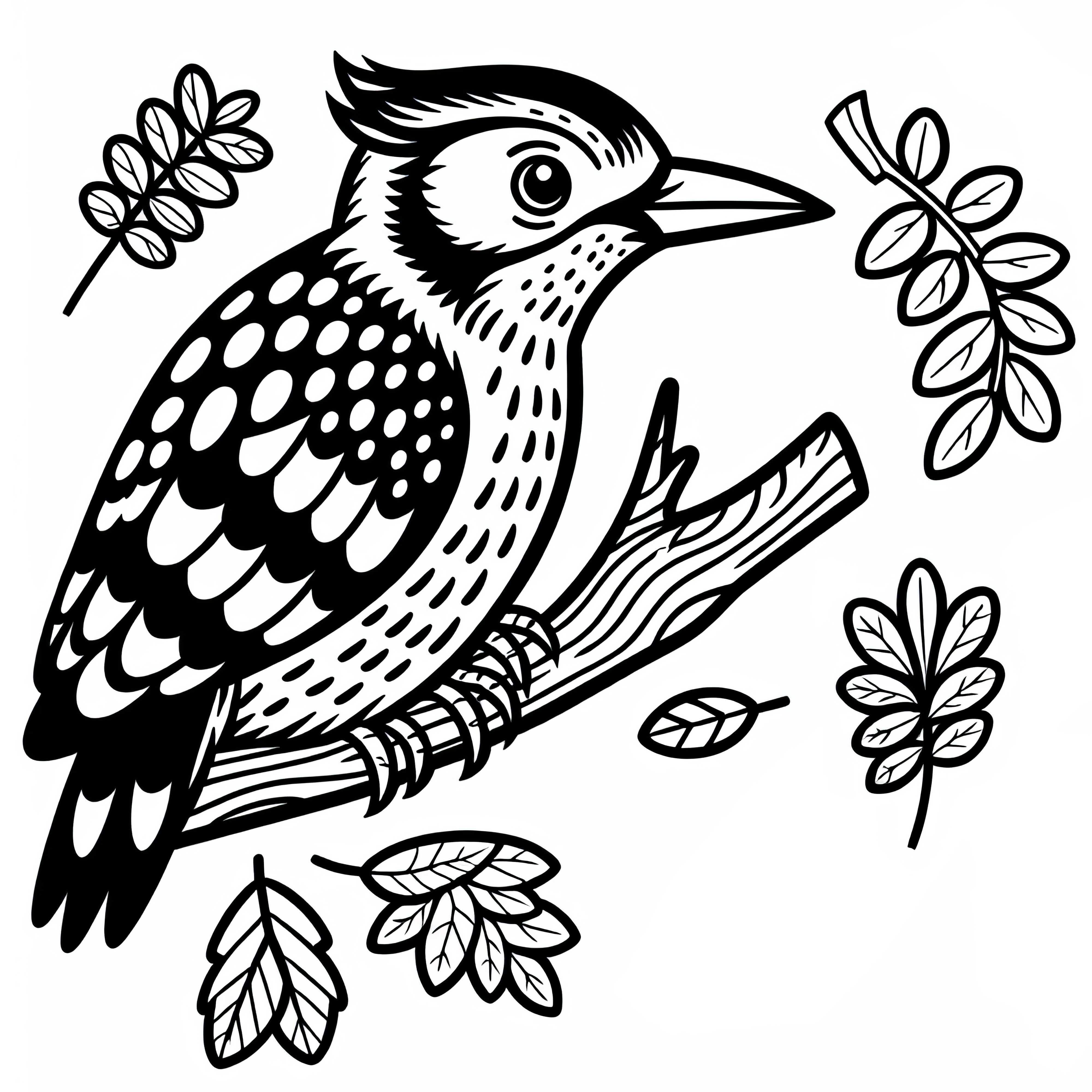 Зеленый дятел птица Европа раскраска бесплатно