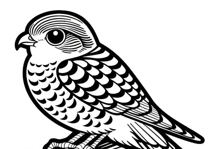Fargeleggingsbilde av en spurvehauk – Gratis bilde til deg