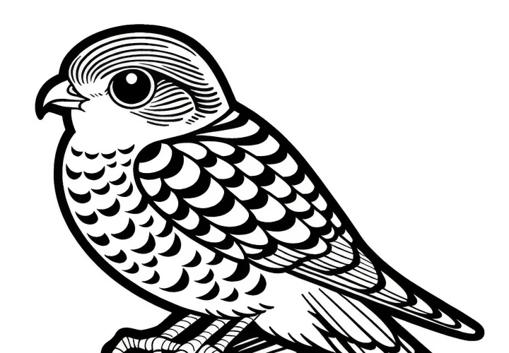 Desenho para colorir de um gavião – Imagem gratuita para você