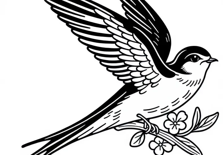 Desenho para colorir do andorinhão europeu grátis