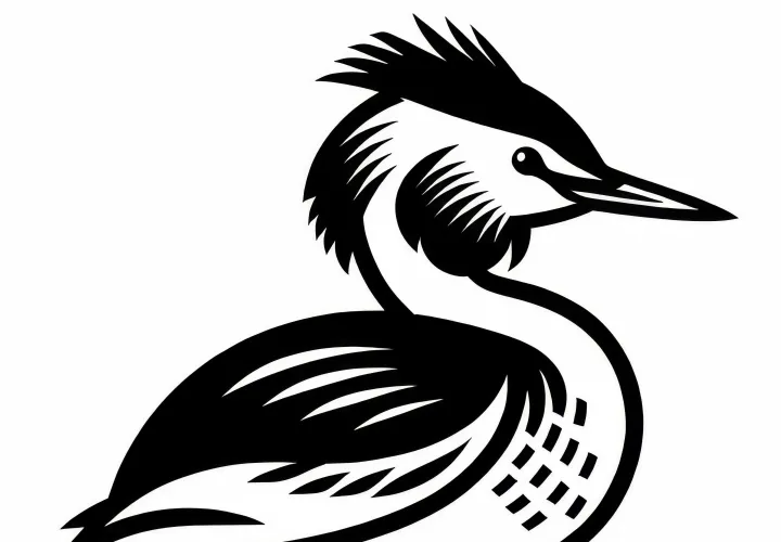 Pato-mergulhão pássaro Europa molde para colorir grátis