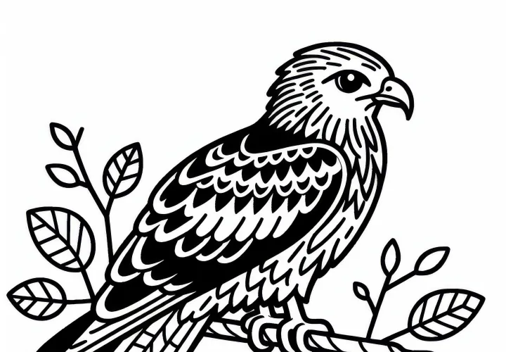 Pássaro milhafre vermelho Europa imagem para colorir grátis