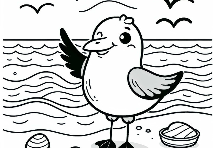 Mouette rieuse – Oiseau Europe – Modèle à colorier gratuit