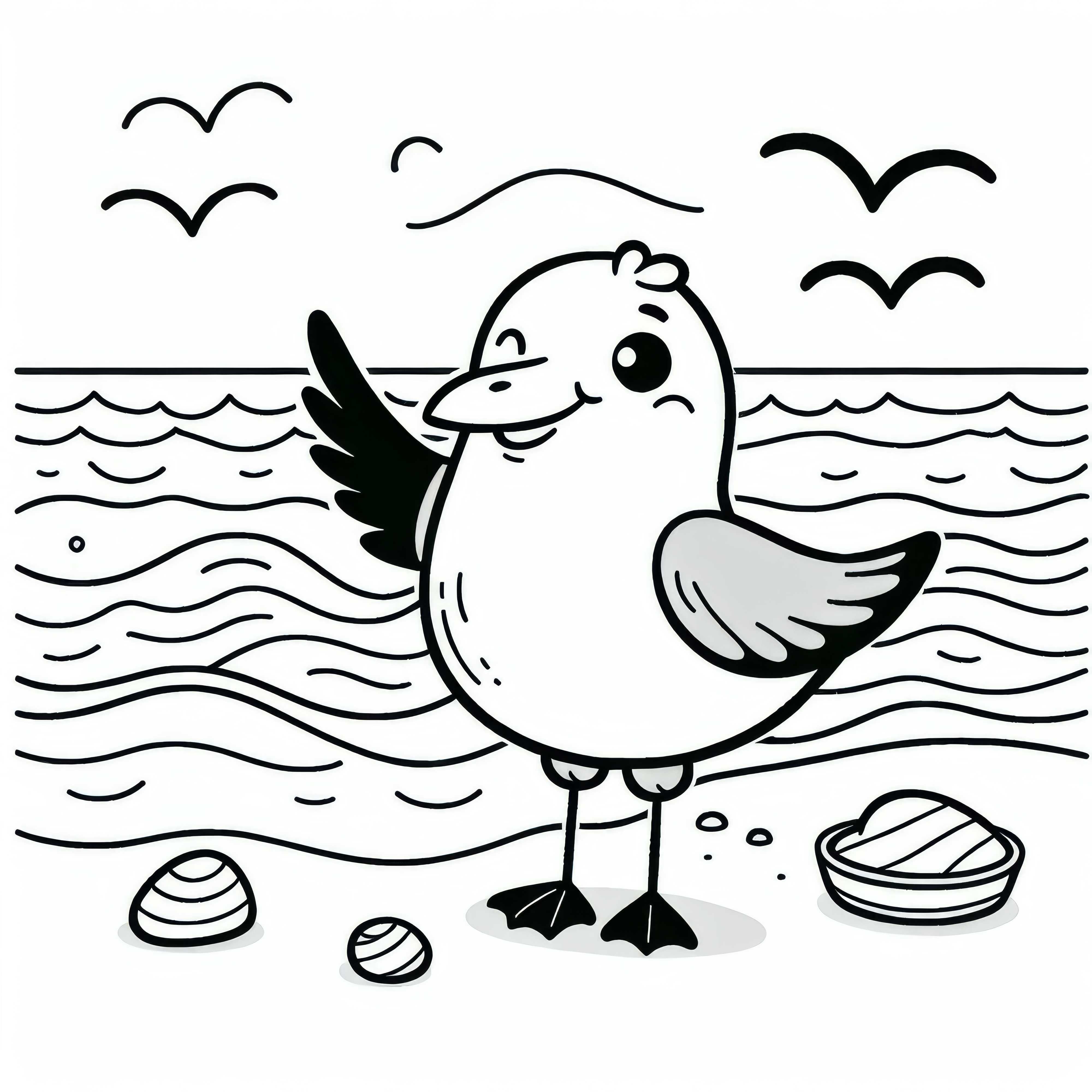 Mouette rieuse &ndash; Oiseau Europe &ndash; Mod&egrave;le de coloriage gratuit
